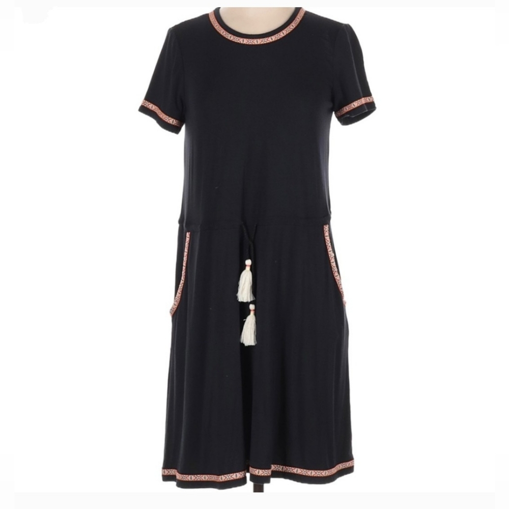 Shift Dress by Ella Moon Kimani with Short Sleeve and front Tassels